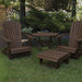 Royal Patio Set on grass with trees in the background - poly luxe - woodgrain brazilian Walnut