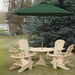 Royal Picnic Set for 4 under a green umbrella in a garden setting - poly luxe - woodgrain birchwood