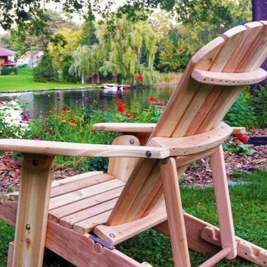 Unstained Knotted Cedar 4-Position Adjustable Reclining Adirondack Chair