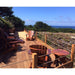 Reclining adirondack chairs on patio
