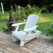 Royal Reclining Glider on a wooden deck with a garden background - poly luxe - white