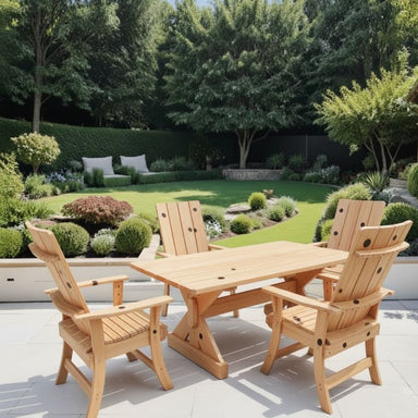 Modern Dining Set for 4 with 6' Table on a patio