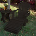 Black Poly-Luxe 100% Recycled Plastic Royal Single Patio Set, 1 Adirondack Royal Chair, 1 Royal Adirondack Footstool Ottoman and 1 Adirondack 24" Round Table www.thebestadirondackchair.com