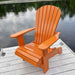 Adirondack chair on a wooden dock by a body of water - poly luxe - orange