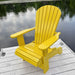 Adirondack chair on a wooden dock by a body of water - poly luxe - lemon yellow