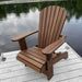 Royal Upright Adirondack Chair, Easiest To Get In And Out Of, Partial Kit (Large) on a dock by a body of water - woodgrain brazilian walnut