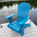 Adirondack chair on a wooden dock by a body of water - poly luxe - aruba blue