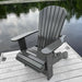 Adirondack chair on a wooden dock by a body of water - poly luxe - dark grey