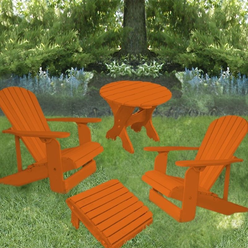 orange adirondack chair patio set