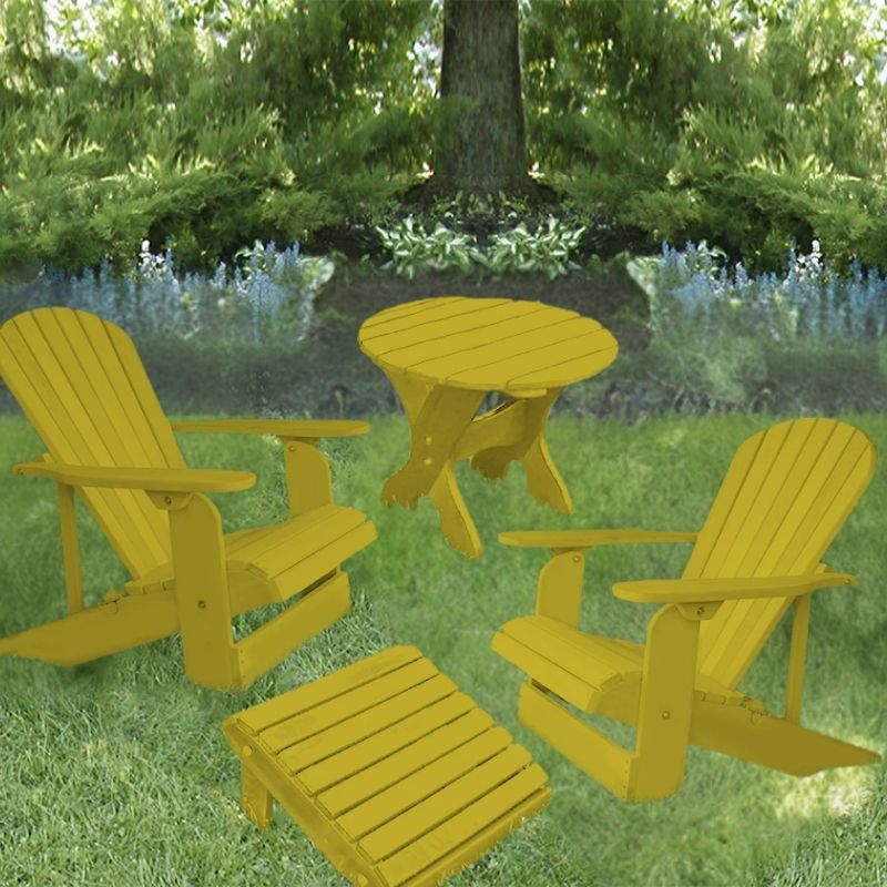 yellow adirondack chair patio set