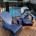Blue reclining adirondack chairs