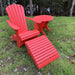 Red Royal Single Patio Set set with table and footrest on grass