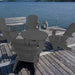 grey adirondack chairs and coffee table