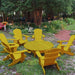 yellow Adirondack chair set with coffee table