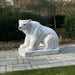 Seated Polar Bear White Marble Outdoor Sculpture outdoor setting