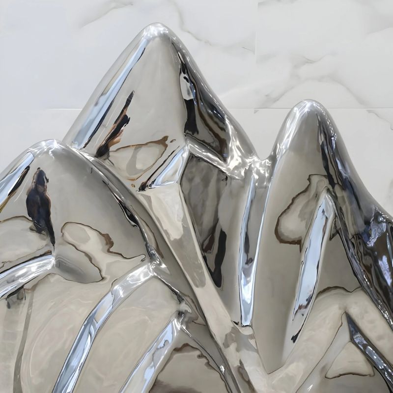 Summit Abstract Steel Mountain Sculpture in close up view