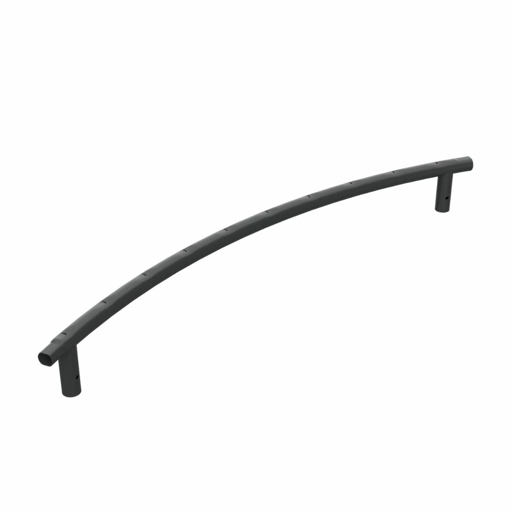Top rail with leg sockets for ACON Air Trampoline on a white background