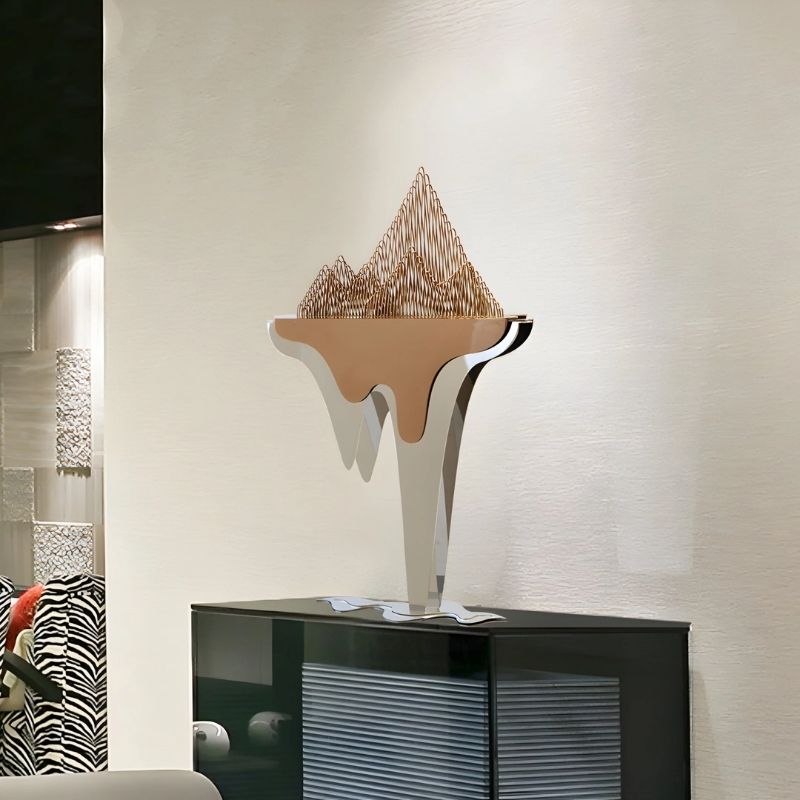 Vista Copper Abstract Steel Sculpture wall mounted second
