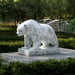 Walking Polar Bear White Marble Outdoor Sculpture outdoor setting