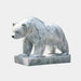 Walking Polar Bear White Marble Outdoor Sculpture in a clean background