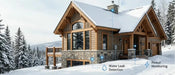 Cabin Protect monitoring points on a Canadian cabin in winter: water leak detection and power monitoring